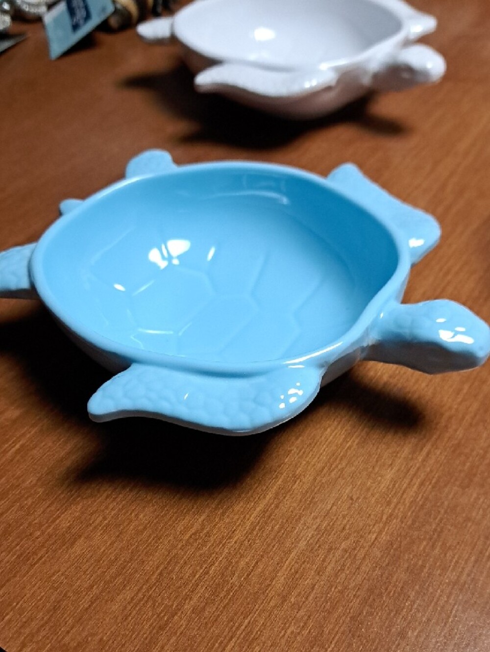 The Spring Shop Pladtic Turtle Serving Bowls in Blue & White - Picture 3 of 4